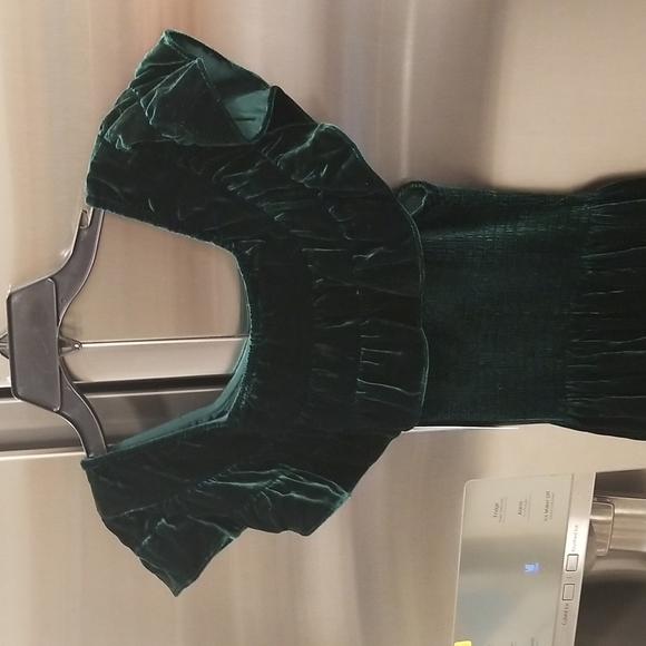 💕HILL HOUSE💕 The Akilah Nap Dress ~ Emerald Green Velvet Small S NWT - Picture 13 of 16
